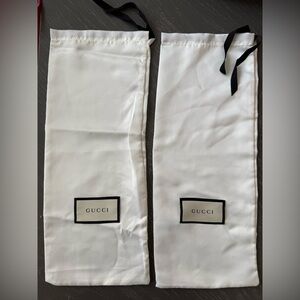 Gucci Cream Satin Dust Bags with Black Trim